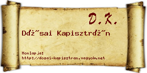 Dósai Kapisztrán névjegykártya